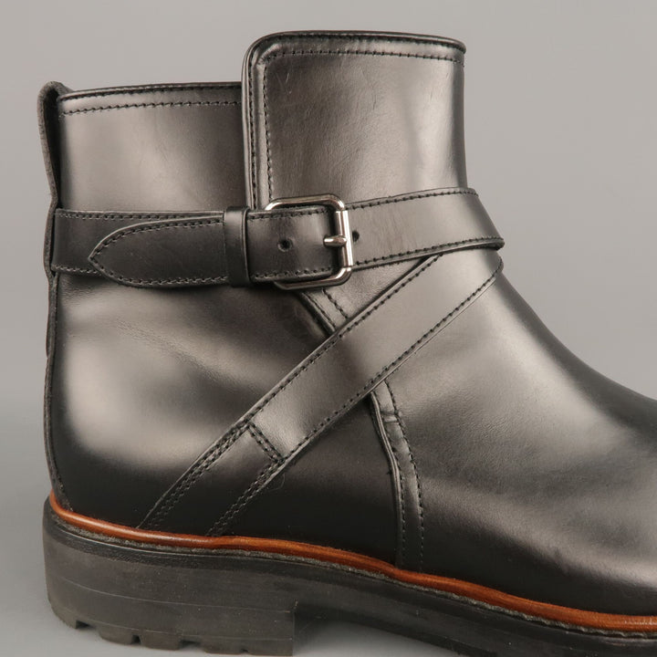 COACH Size 11 Black Leather Wrap Strap Ankle Boots