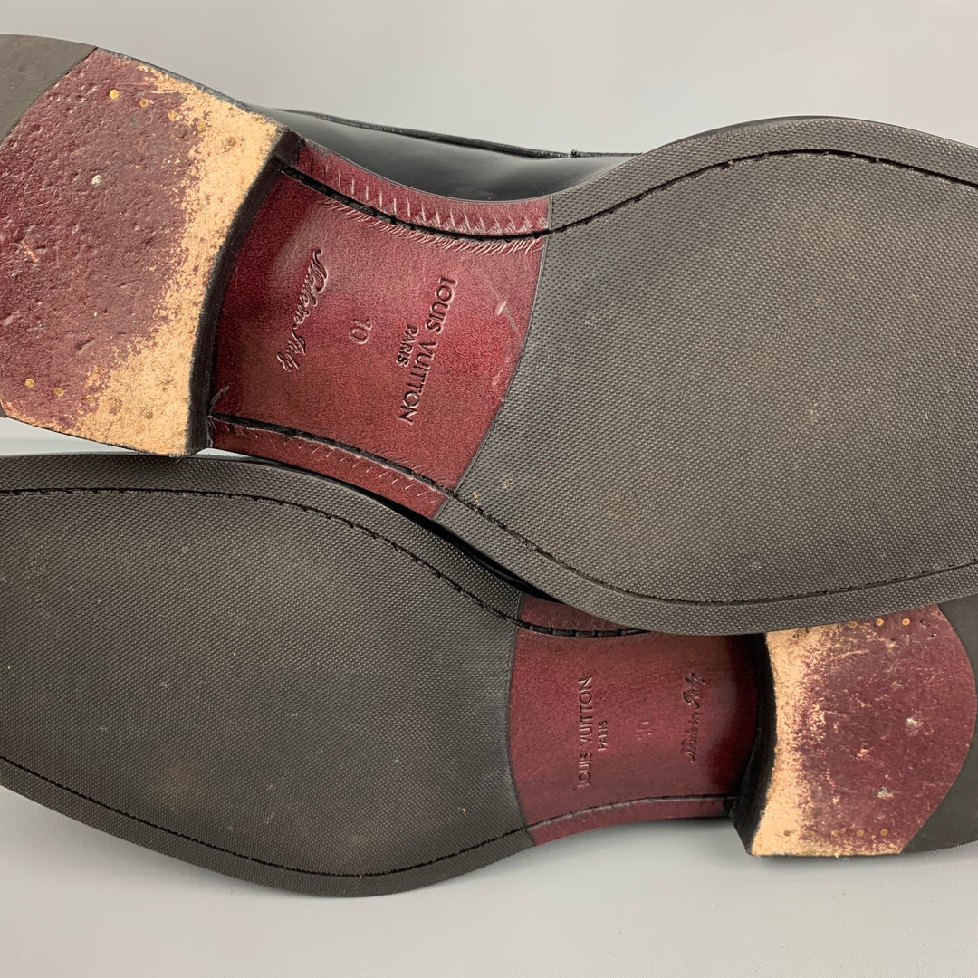 LOUIS VUITTON Size 11 Black Leather Double Monk Strap Loafers Sui Generis Designer Consignment LOUIS VUITTON Size 11 Black Leather Double Monk Strap Loafers Sui Generis Designer Consignment