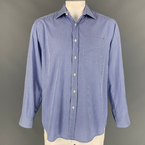 PAUL SMITH Size L Blue & White Checkered Cotton Button Down Long Sleeve Shirt