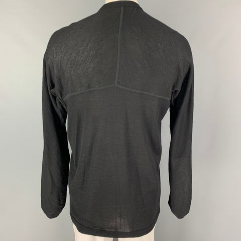 ACRONYM Size L Black Knitted Wool Crew-Neck Pullover