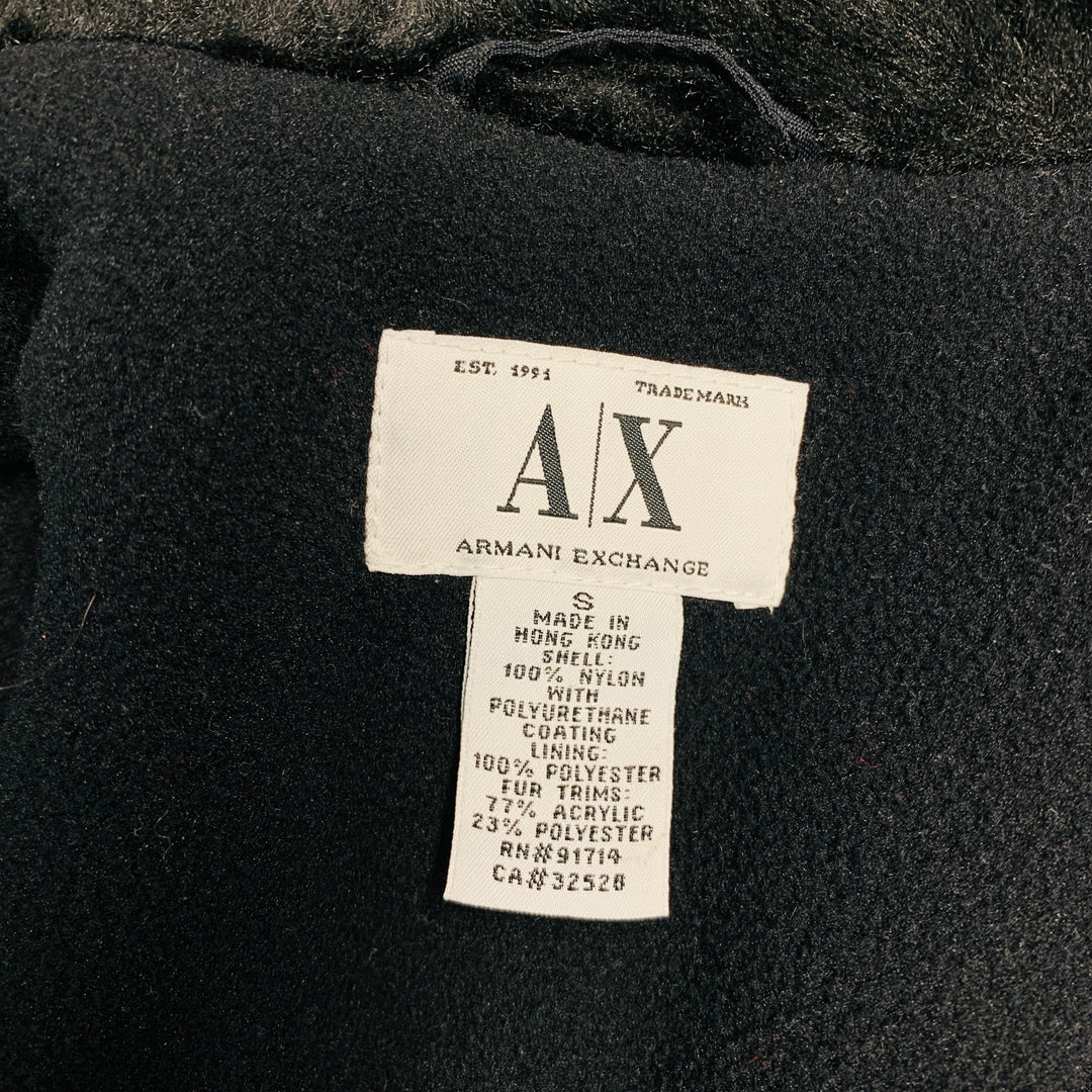 ARMANI EXCHANGE Size S Black Nylon Zip Up Vest