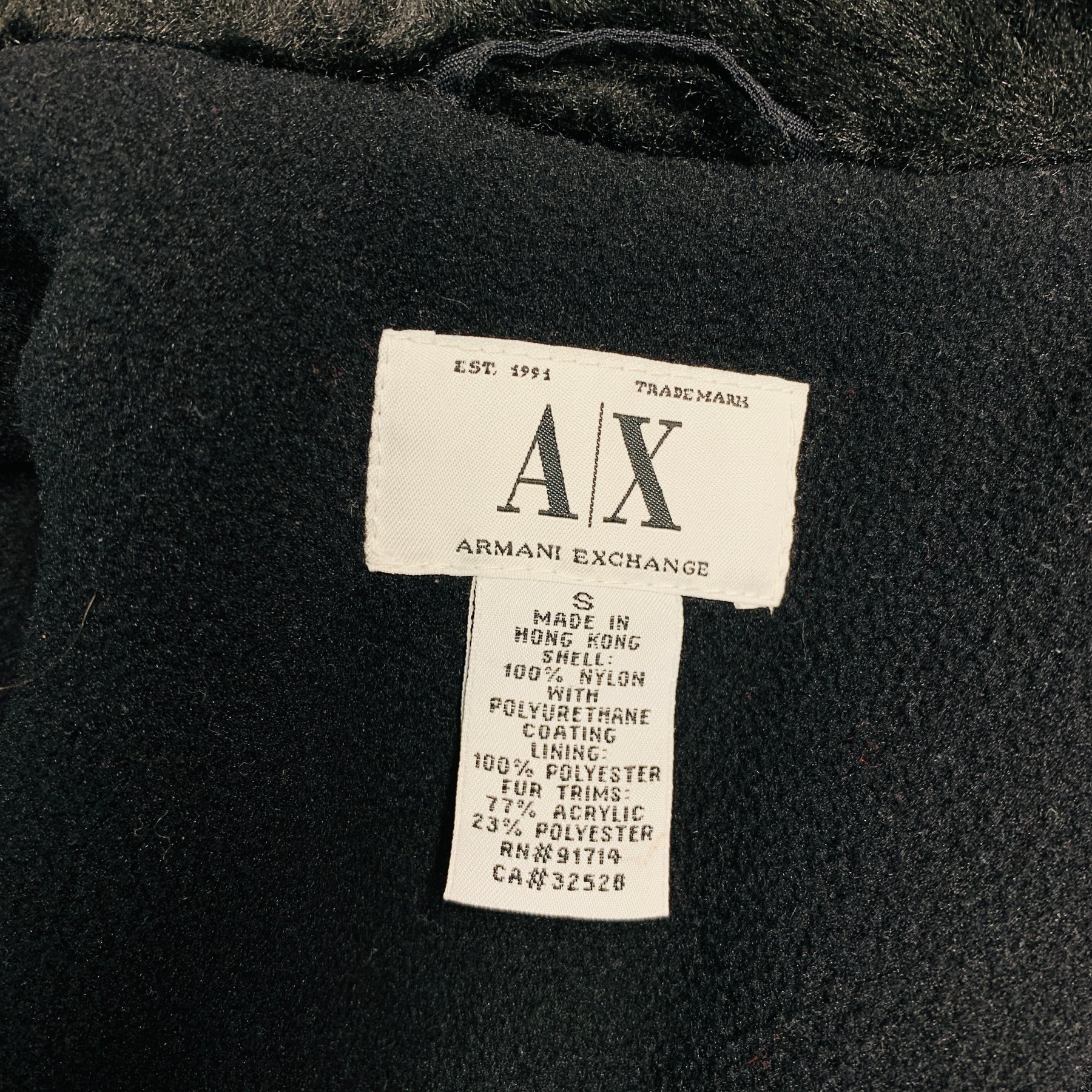 ARMANI EXCHANGE Size S Black Nylon Zip Up Vest Sui Generis Designer Consignment