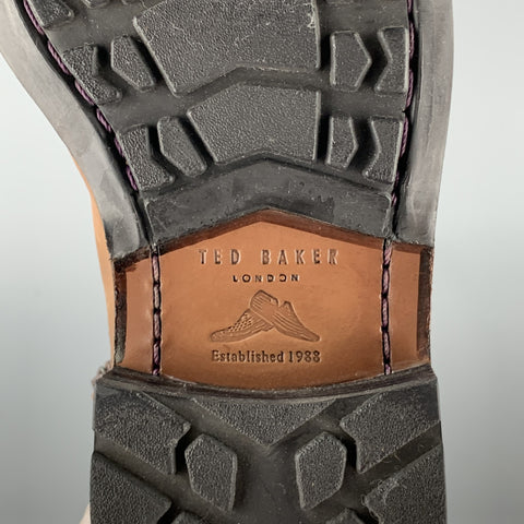TED BAKER Size 7 Tan Antique Leather Side Zipper Boots