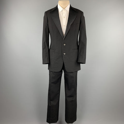 RALPH LAUREN Size 40 Regular Black Wool Notch Lapel Tuxedo