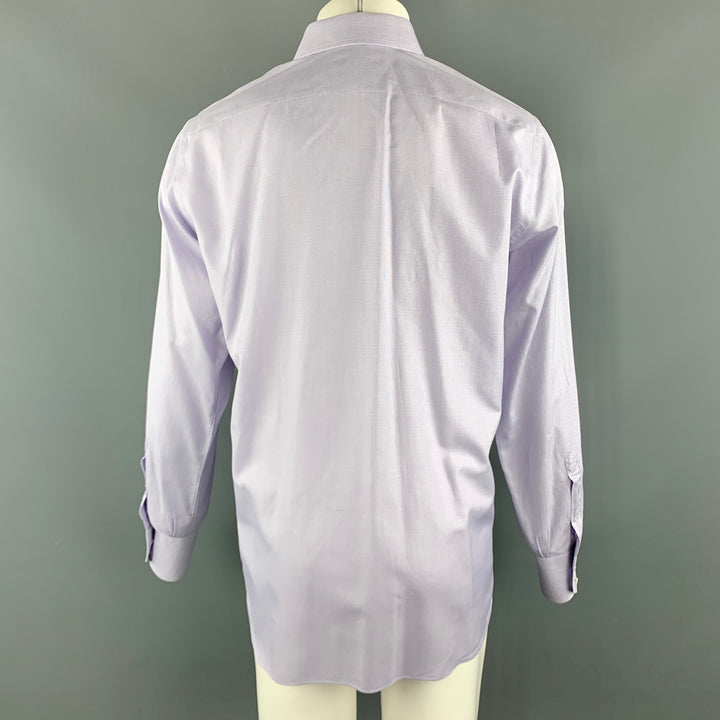TOM FORD Size M Lavender Grid Cotton Spread Collar Button Up Long Sleeve Shirt