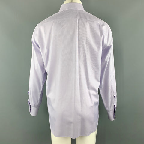 TOM FORD Size M Lavender Grid Cotton Spread Collar Button Up Long Sleeve Shirt