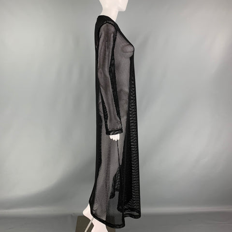 COMME des GARCONS Vestido evasé de malla negro talla L