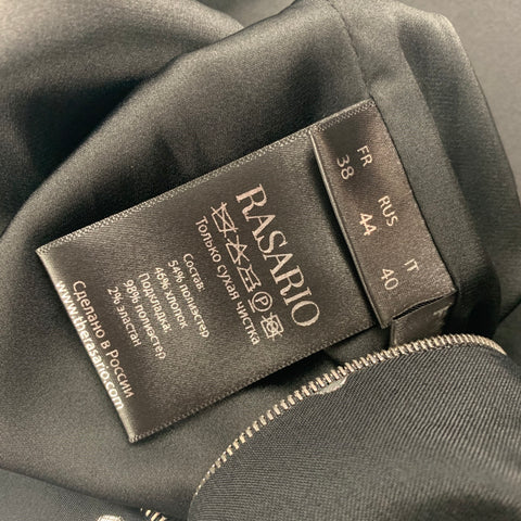 RASARIO Talla 4 Vestido de lunares de algodón y poliéster negro plateado