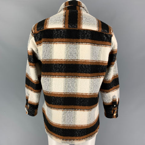 ALLSAINTS Size S Multi-Color Plaid Polyester Blend Long Sleeve Shirt
