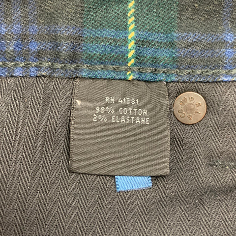 POLO by RALPH LAUREN Size 36 Green Navy Blackwatch Plaid Cotton Casual Pants