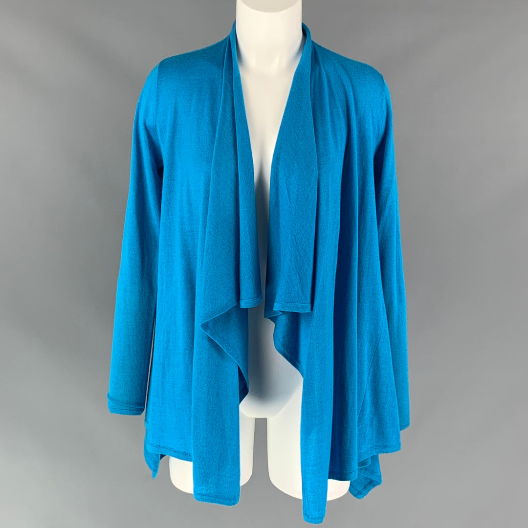 BLACK LABEL RALPH LAUREN Taille S Cardigan tricoté en soie et cachemire bleu