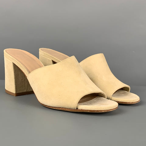 MARYAM NASSIR ZADER Talla 7 Sandalias peep toe de ante beige