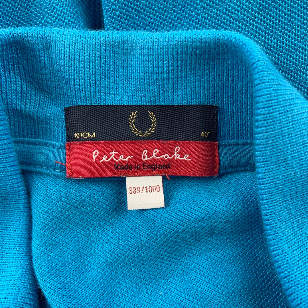 FRED PERRY x Peter Blake Size M Blue Patches Cotton Buttoned Polo