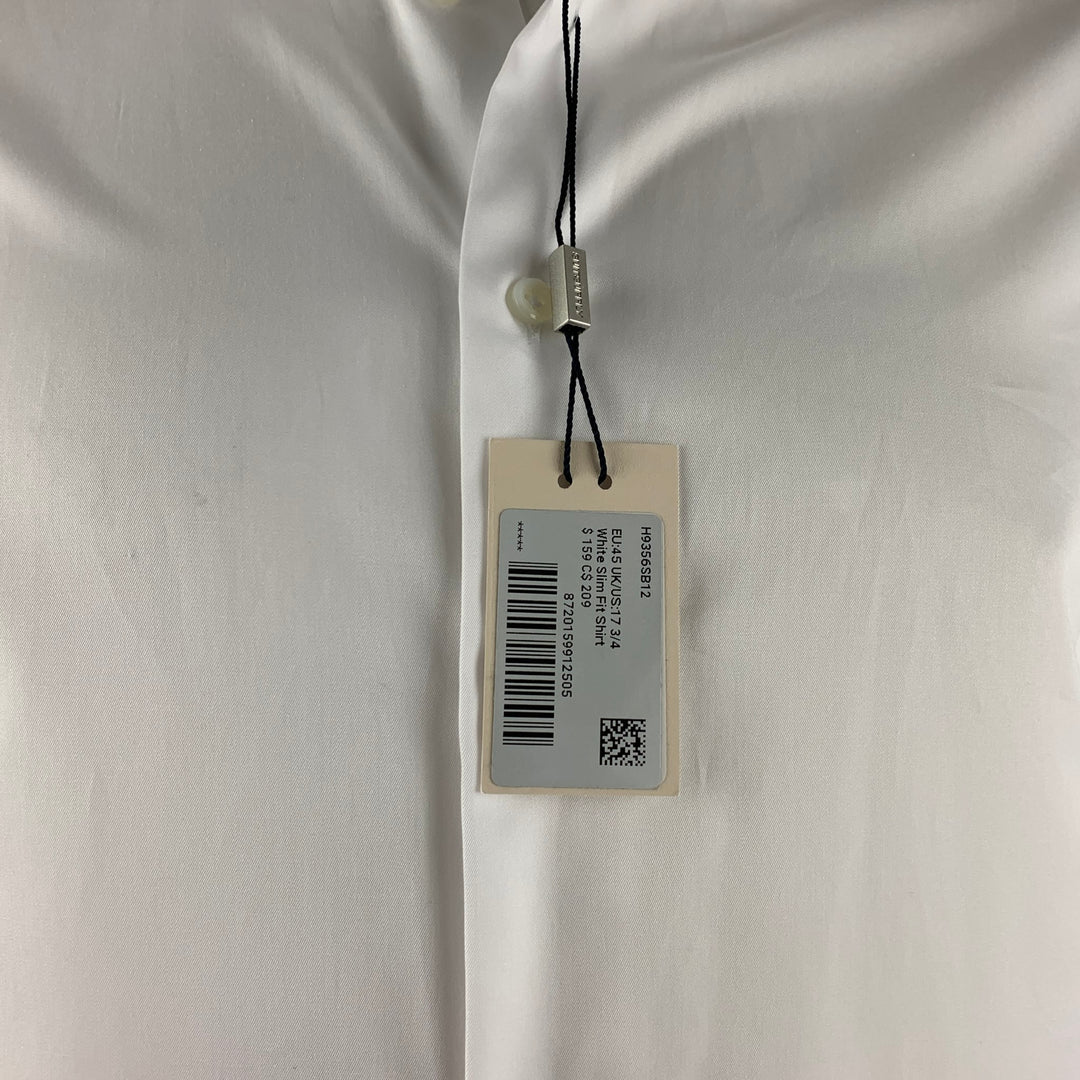 SUITSUPPLY Size XL White Solid Cotton Button Up Long Sleeve Shirt