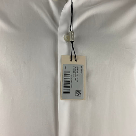 SUITSUPPLY Taille XL Chemise à manches longues boutonnée en coton uni blanc