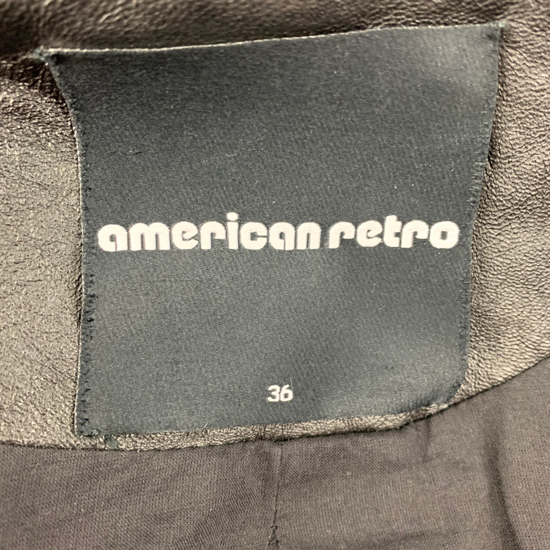 AMERICAN RETRO Eileen Taille 0 Veste double couche en laine boucle noire / polyester