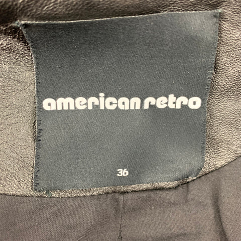 AMERICAN RETRO Eileen Size 0 Black Boucle Wool / Polyester Double Layer Jacket