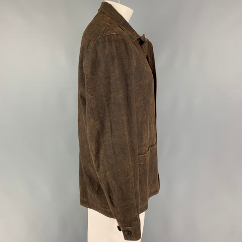 BEAUGAN Size M Brown Rust Distressed Cotton Worker Jacket