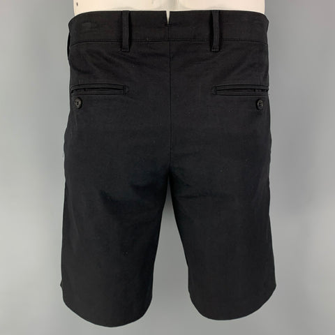 PRADA Size 34 Black Cotton Zip Up Shorts