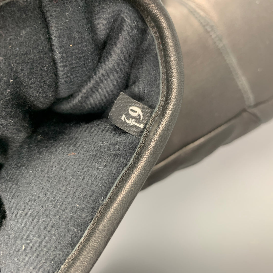 PRADA SPORT Size 6.5 Black Leather Mittens