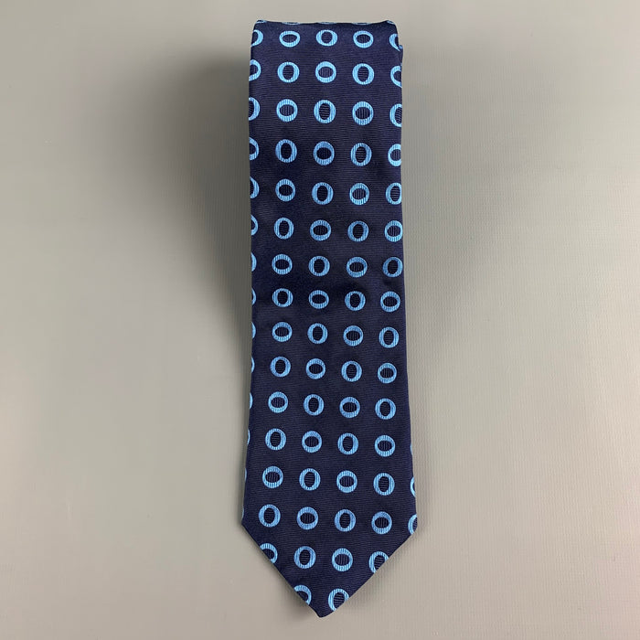 ETRO Navy Blue Circles Silk Tie