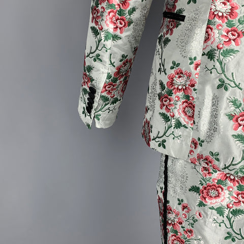GUCCI by Alessandro Michele Size 36 Green Rose Floral Silk Polyester Tuxedo Suit