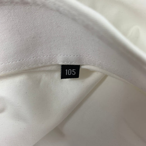 LANVIN Size L White Cotton Short Sleeve Shirt