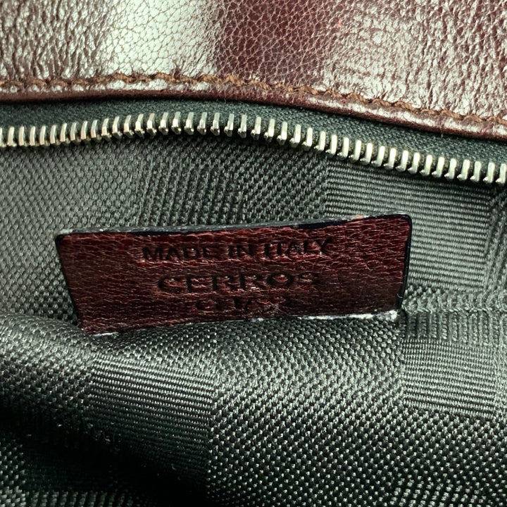 Vintage BALLY Burgundy & Silver Leather Shoulder Bag