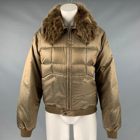 RALPH LAUREN Taille L Veste zippée matelassée en polyester vert