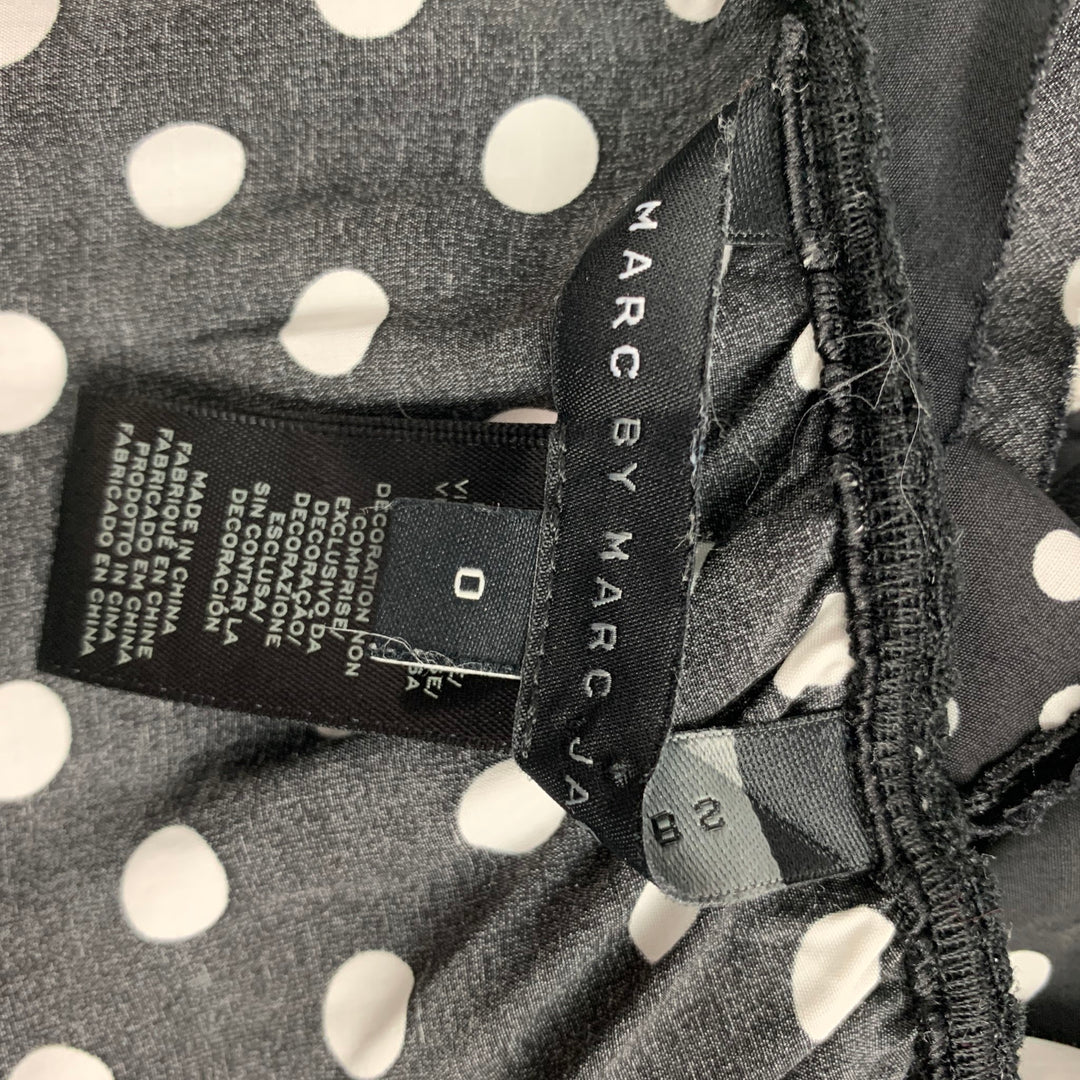 MARC by MARC JACOBS Taille 0 Jupe à volants en viscose blanche noire à pois