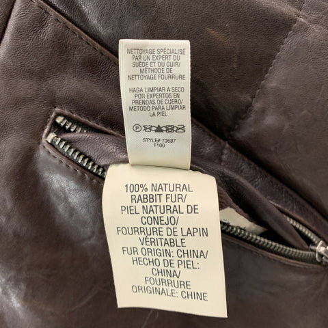 JUICY COUTURE Size L Brown Reversible Leather Zip Up & Snaps Vest
