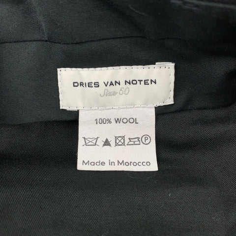 DRIES VAN NOTEN Size 34 Black & Silver Wool Zip Fly Dress Pants