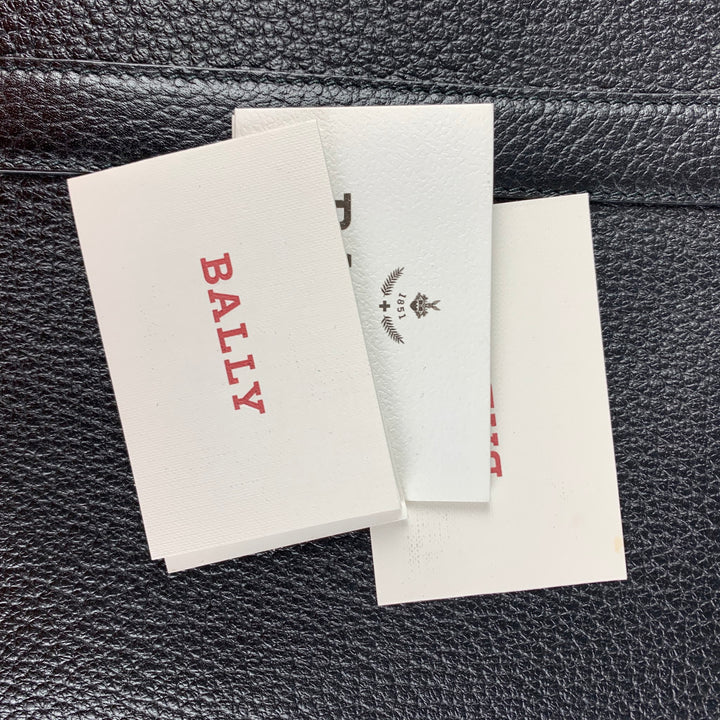 BALLY Black Pebble Grain Leather Shoulder Bag