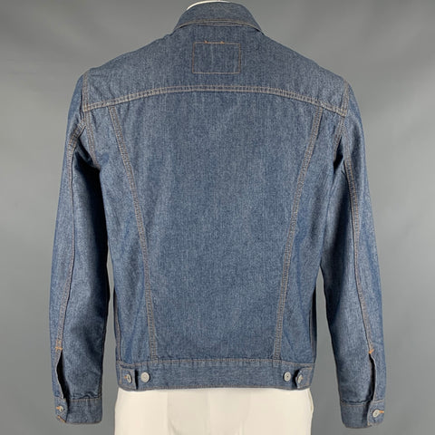 LEVI STRAUSS Size L Blue Contrast Stitch Cotton Trucker Jacket