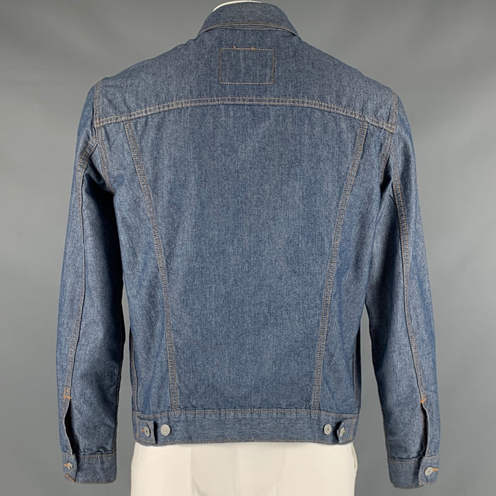 LEVI STRAUSS Size L Blue Contrast Stitch Cotton Trucker Jacket