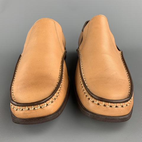 TED BAKER Size 9 Tan Stitched Leather Loafers