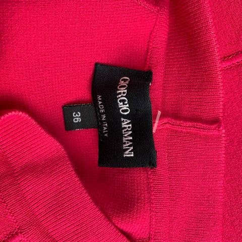 GIORGIO ARMANI Size 0 Fuchsia Viscose / Polyester Mid-Calf Pencil Skirt