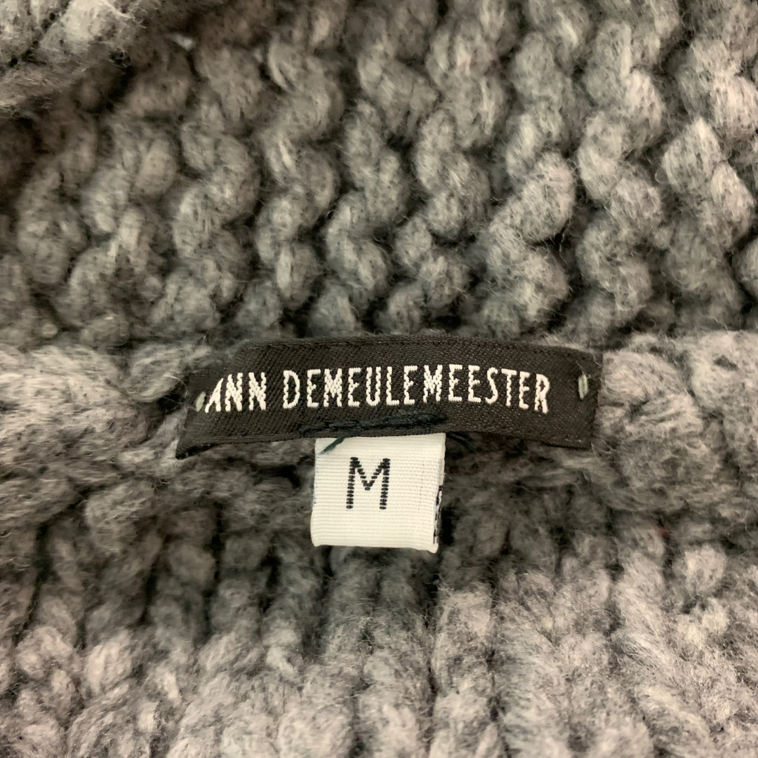 ANN DEMEULEMEESTER Taille M Pull en maille épaisse en laine vierge et cachemire gris