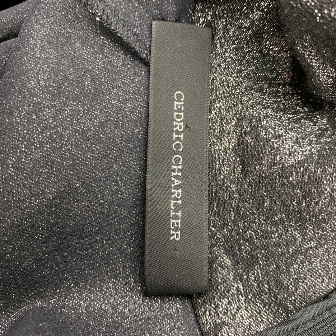 CEDRIC CHARLIER Taille 4 Haut habillé en soie/polyester métallisé argenté