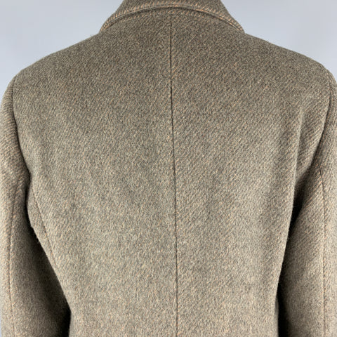 LUCIANO BARBERA Size 12 Muted Olive Wool Blend Coat