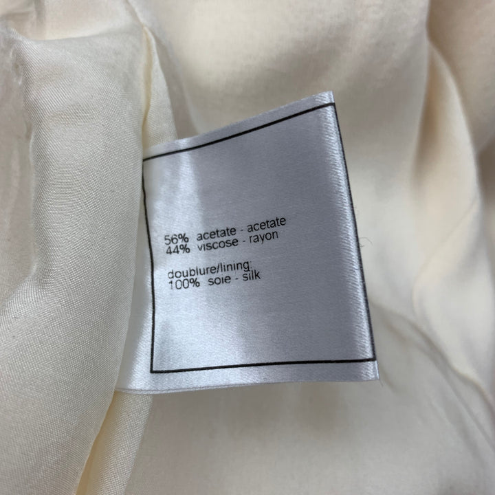 CHANEL Size 10 Cream Acetate Viscose Spaghetti Straps Dress