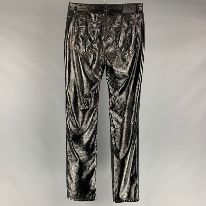 FIORUCCI Talla 29 Pantalones casuales de corte jean de poliuretano / poliéster sólido negro