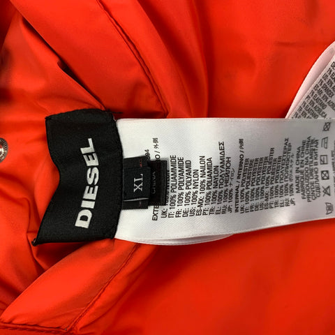 DIESEL Size XL Black White Patches Nylon Reversible Jacket