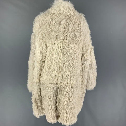 RAEY Size XL Cream Curly Lamb Shearling Coat