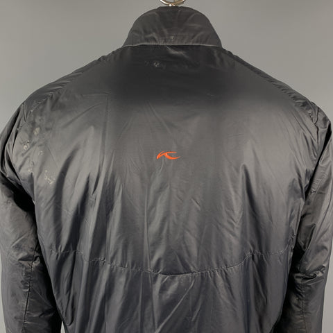 KJUS Size XL Black Polyamide High Collar Full Zip Zip Pockets Jacket