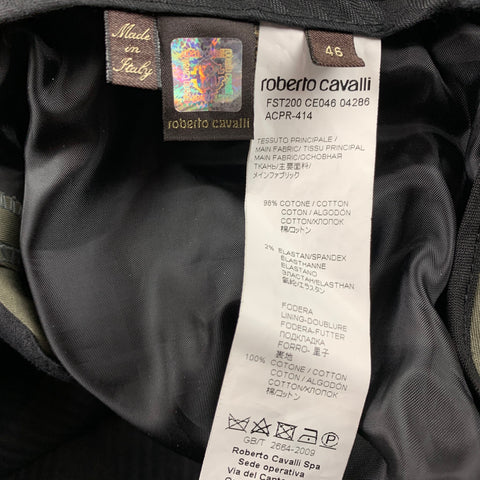 ROBERTO CAVALLI Size 30 Olive Cotton Narrow Leg Dress Pants