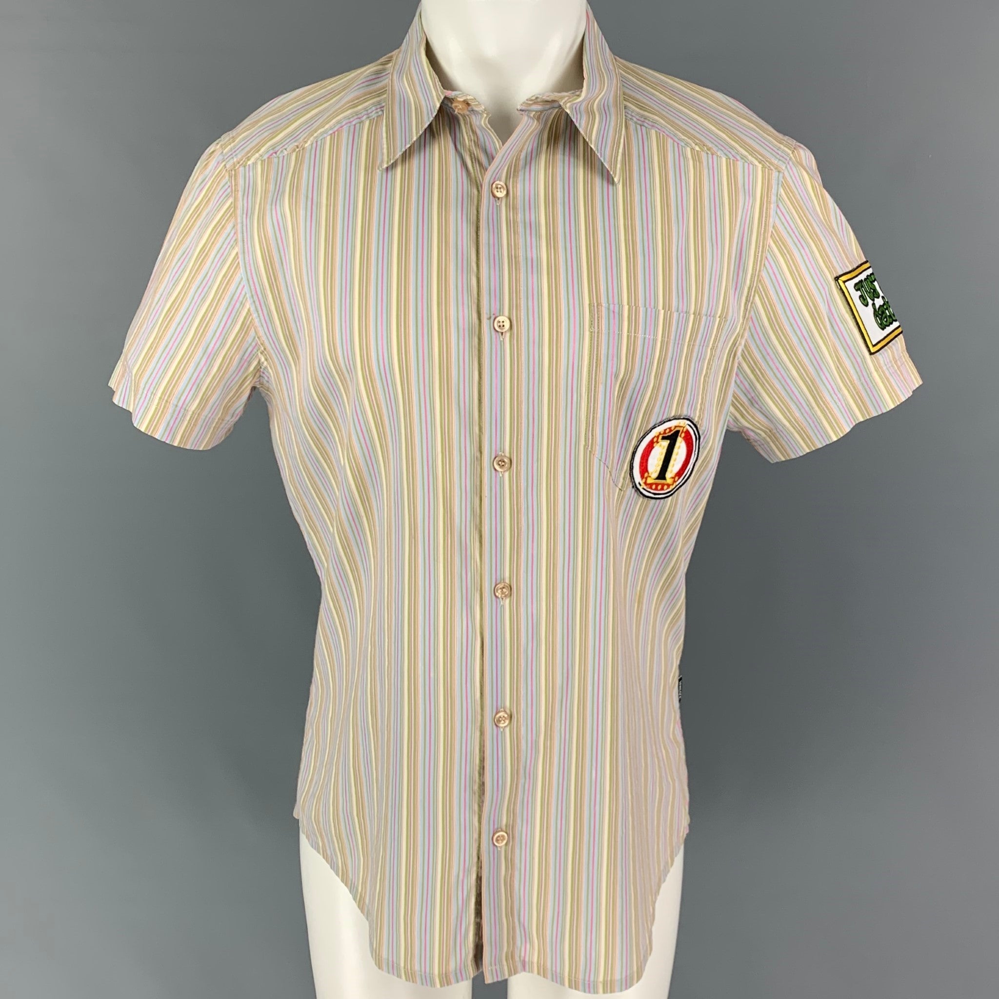 VERSACE JEANS COUTURE Size M Multi-Color Stripe Cotton Short