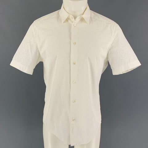 PAUL & JOE Size M White Floral Cotton Short Sleeve Shirt