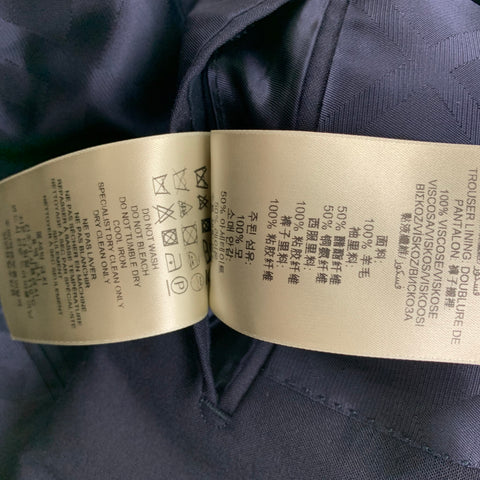 BURBERRY LONDON Size 38 Navy Wool Notch Lapel Suit
