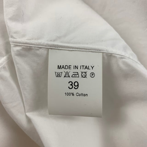 ISAIA Size S White Cotton Button Up Long Sleeve Shirt